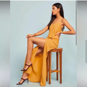 Reformation Harlow maxi slip dress in ochre